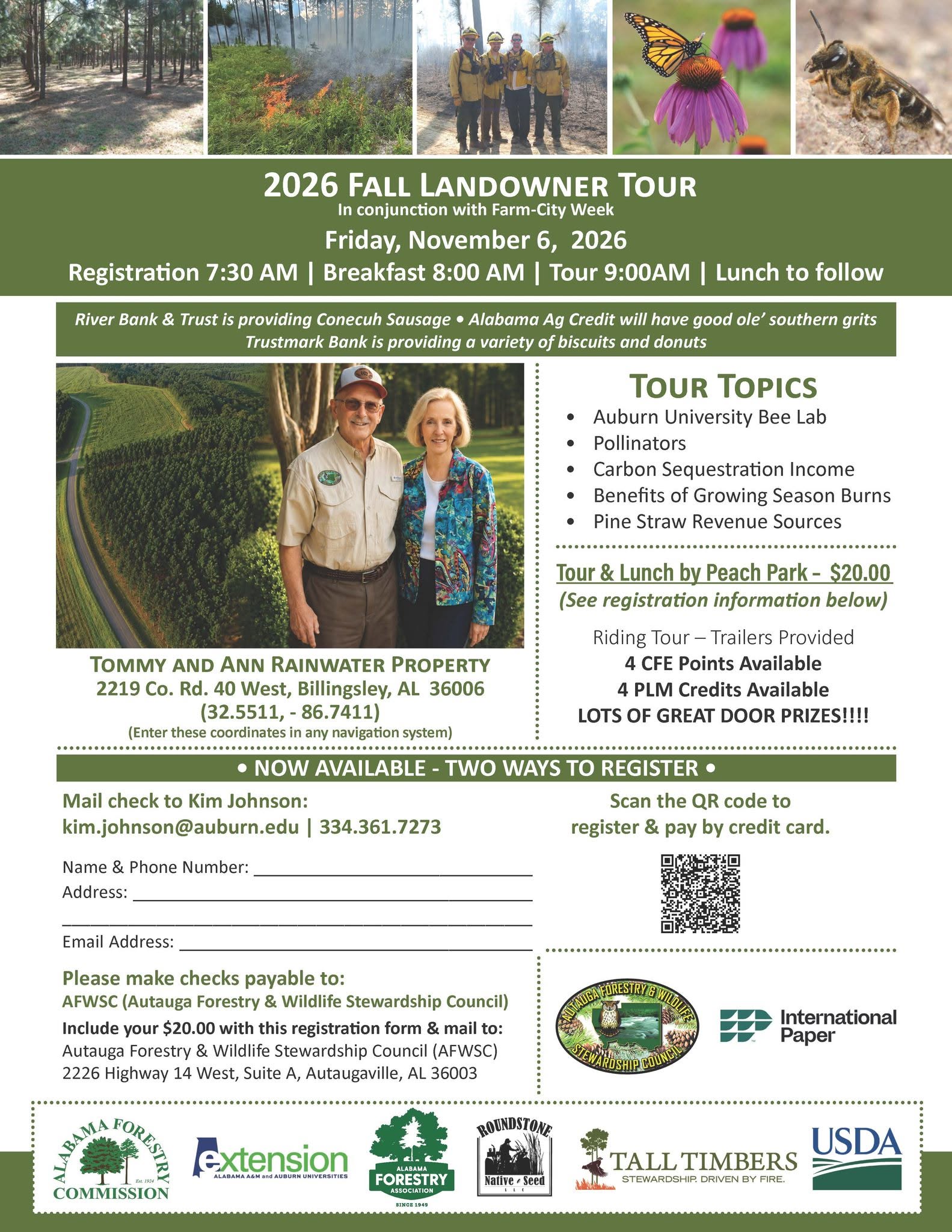 Discover Agriculture in Autauga County: 2026 Fall Landowner Tour November 6, 2026